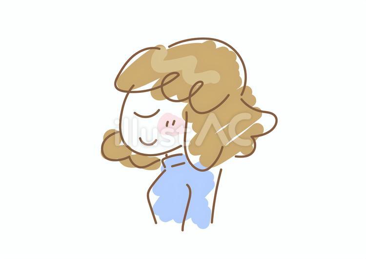 横向きの女性 女性,横顔,横向きのイラスト素材