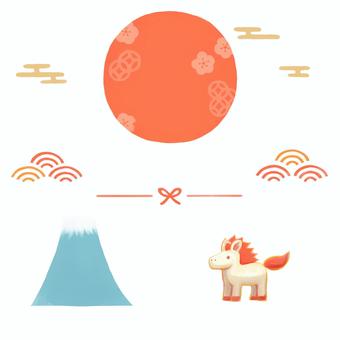 Illustration, lunar month, new year, horse, 