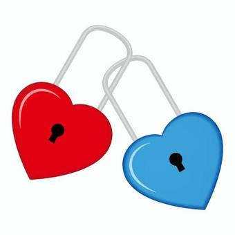 愛の南京錠 愛の南京錠 韓国,愛の南京錠,外国,アジア圏,南京錠,ハート,鍵,ロック,金属,鎖のイラスト素材