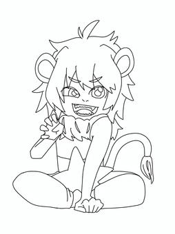 獅子座をモチーフにした男の子 星座,獅子座,モチーフ,男の子,塗り絵のイラスト素材