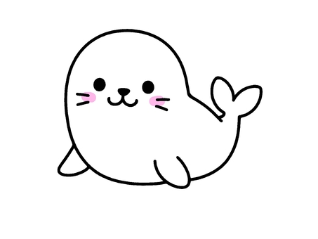可愛いアザラシの赤ちゃん アザラシ,可愛い,赤ちゃん,動物,笑顔のイラスト素材