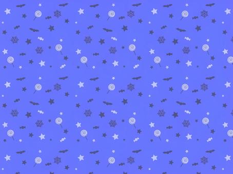 ハロウィンスイーツ柄ブルー背景 背景,パターン,ハロウィン,スイーツ,ブルー,コウモリ,星,おしゃれ,にぎやか,可愛いのイラスト素材