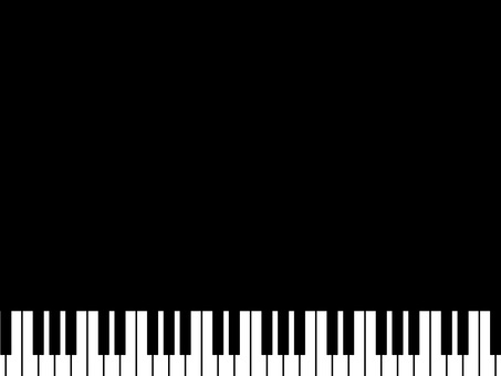音楽モチーフ・ピアノの鍵盤のボーダー背景 フレーム,背景,ピアノ,鍵盤,音楽,黒,モノクロ,楽器,演奏,横長のイラスト素材