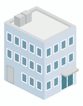 アイソメ図・小さなビル 仕事,アイソメ図,アイソメトリック,鳥瞰図,俯瞰図,俯瞰,ビジネス,職場,賃貸,賃貸物件のイラスト素材