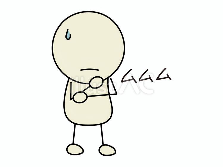 ムムムと怪訝な棒人間　白 棒人間,顔文字,絵文字のイラスト素材