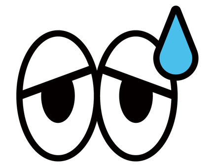 ポップなキャラクターの目　困る 困る,目,表情,感情,呆れる,悩む,問題,キャラクター,ポップ,漫画のイラスト素材