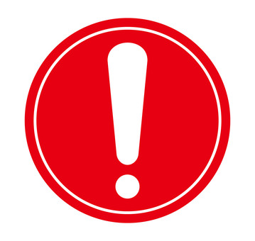 警告のアイコンマーク（丸） 警告,マーク,アイコン,注意,赤色,お知らせ,シンプル,感嘆符,視認性,示すのイラスト素材