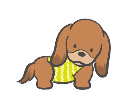 かわいい子犬のベクターイラスト 犬,子犬,かわいい,動物,ペット,子供,可愛い,ダックスフンド,キュート,愛らしいのイラスト素材