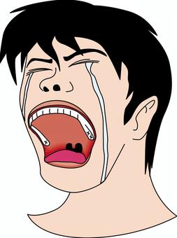 叫ぶ男性 感情,涙,大声,叫ぶ,口,歯,顔,男性のイラスト素材