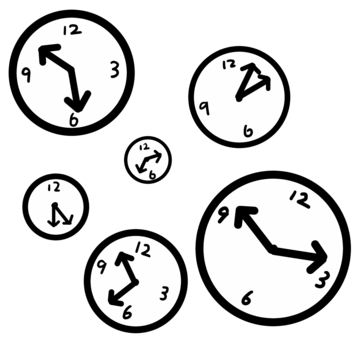 Illustration, time, clock, flowing, 