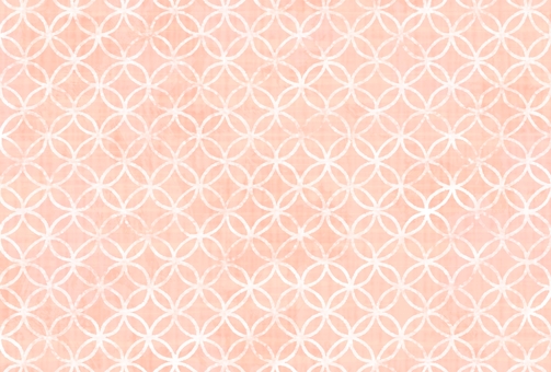 和柄ポストカード七宝柄ピンク 和柄,七宝紋様,七宝模様,七宝つなぎ,はがき,ポストカード,ピンク色,背景,水彩,手描きのイラスト素材