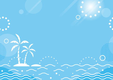 トロピカルな海のシームレスな背景イラスト 海,背景,トロピカル,夏,島,南国,自然,熱帯,バックグラウンド,フレームのイラスト素材