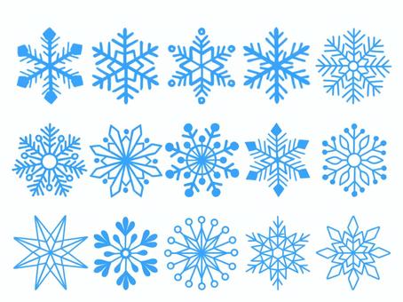 雪の結晶セット 雪,結晶,冬,氷,霜,12月,１月,２月,寒い,冷たいのイラスト素材