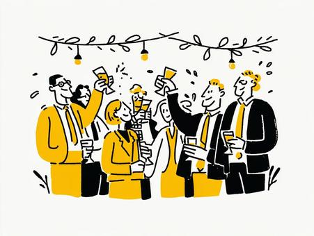 笑顔のビジネスグループ