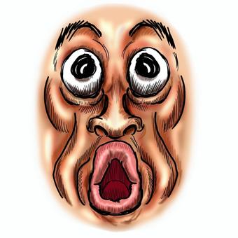 度肝を抜かれた表情パーツ 唖然,呆然自失,ショック,放心,びっくり,思考停止,表情,感情,顔,形相のイラスト素材