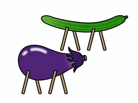精霊馬 精霊馬 精霊馬,きゅうり,お盆,迎え盆,風習,夏,伝統,和,先祖,霊のイラスト素材