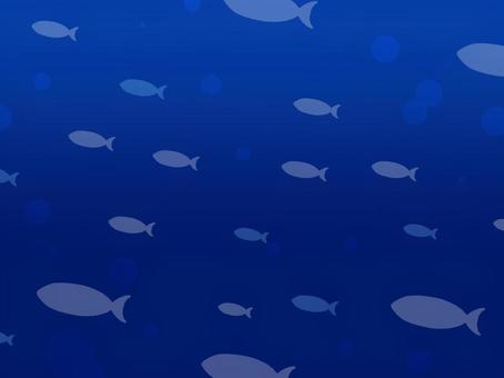海を行く魚たち（暗い） 海,魚,背景,壁紙,水,海中,泡,夜,深海のイラスト素材