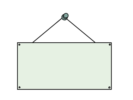 かわいい吊り下げプレート（グリーン） 掲示板,プレート,吊り下げ,看板,メモスペース,ボード,フレーム,かわいい,手書き風,シンプルのイラスト素材