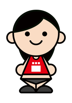 陸上部女子 陸上部,部活,運動部,高校生,中学生,スポーツ,運動,青春,ゼッケン,クラブのイラスト素材