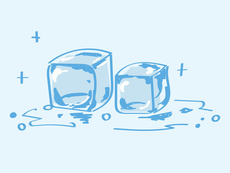 溶けていく氷 氷,水,溶ける,保冷,ひんやりのイラスト素材
