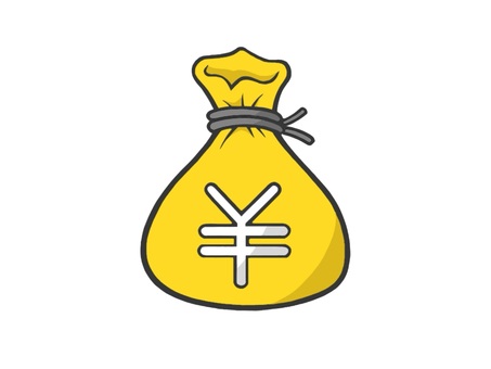 お金(マネー)をイメージする袋のアイコン 袋,紐,マーク,入れ物,貨幣,キャッシュ,資産,財産,開ける,閉めるのイラスト素材