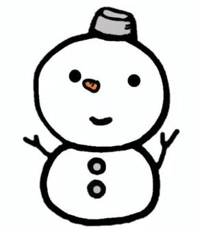 ぽかぽかゆきだるま ゆきだるま,雪,冬,かわいい,ほっこり,クリスマス,手描き,白のイラスト素材