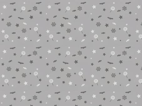 ハロウィンスイーツ柄グレー背景