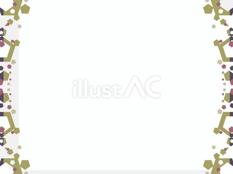 五角形をメインに構成した枠　金赤灰　横 デザイン,幾何学模様,フレームのイラスト素材
