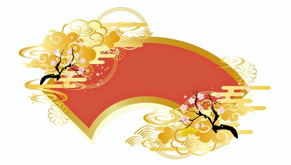 Spring Japanese style frame background, , JPG, PNG and AI