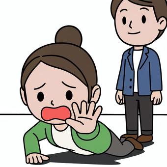 助けを求める人 ストーカー,逃亡,追い詰める,犯人,サスペンス,助け,夫婦,妻,夫,カップルのイラスト素材