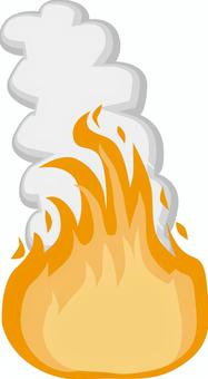 燃える火　 燃える,火,熱い,発火,火事,煙,デフォルメ,シンプルのイラスト素材