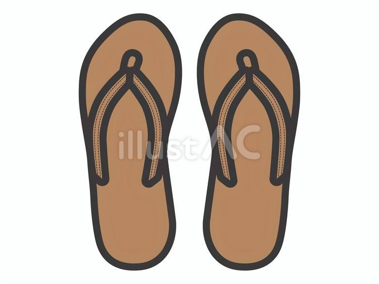 ビーチサンダル（表）07 ビーチサンダル,ファッション,アイコンのイラスト素材