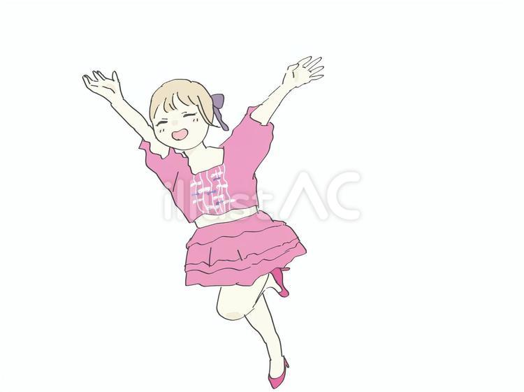 アイドルの女の子 女性,人物,手描きのイラスト素材