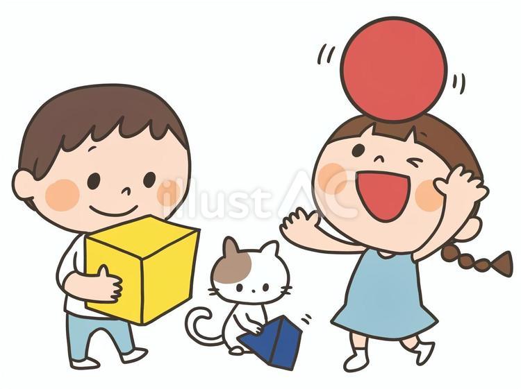 色と形 図形,こども,幼児のイラスト素材