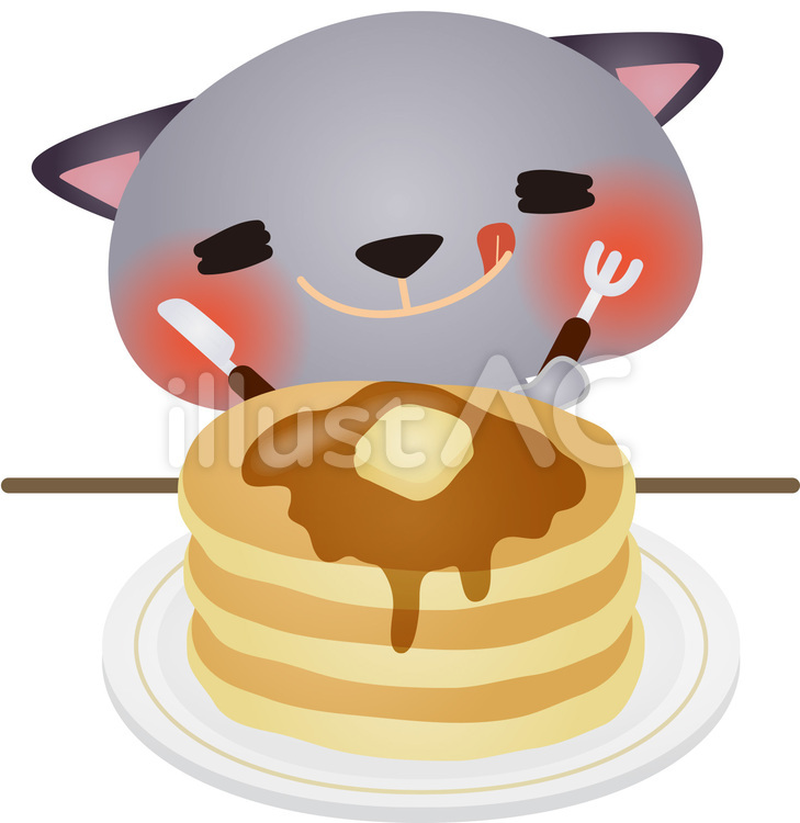 cat229 猫,パンケーキ,ホットケーキのイラスト素材