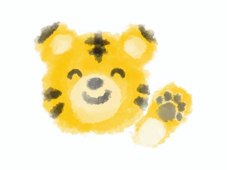 Smile tiger watercolor style illustration, , JPG, PNG and AI