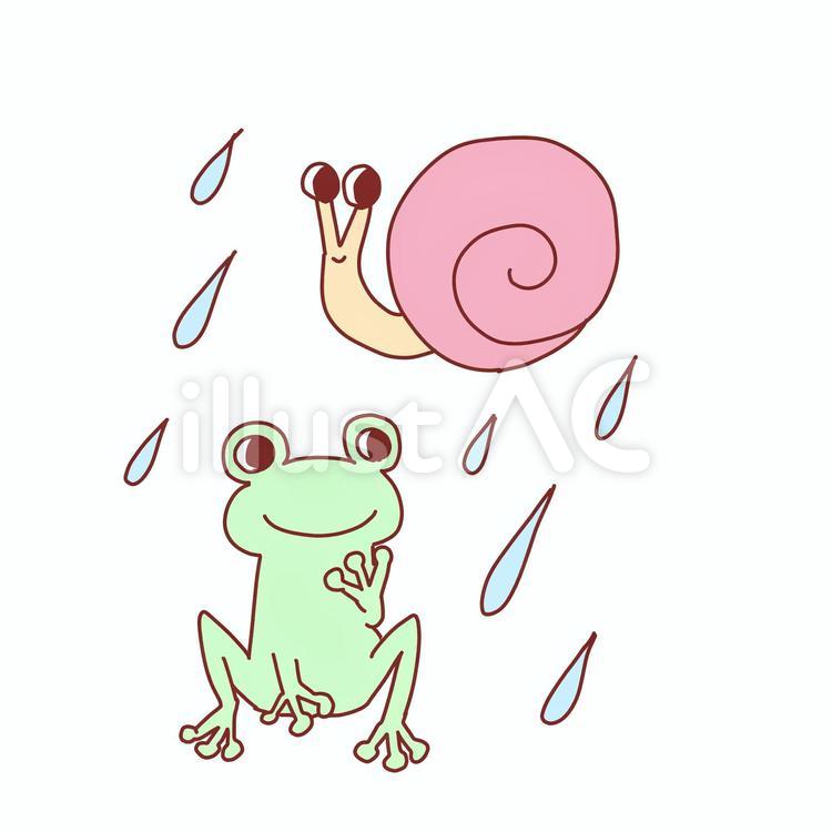 カタツムリとカエル カタツムリ,カエル,可愛いのイラスト素材