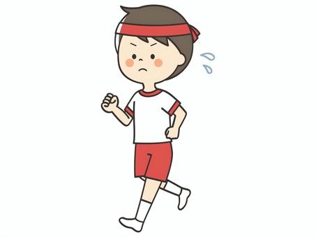 リレーで走る体操服の男の子 走る,運動,リレー,運動会,子供,こども,男の子,代表,競争,選手のイラスト素材