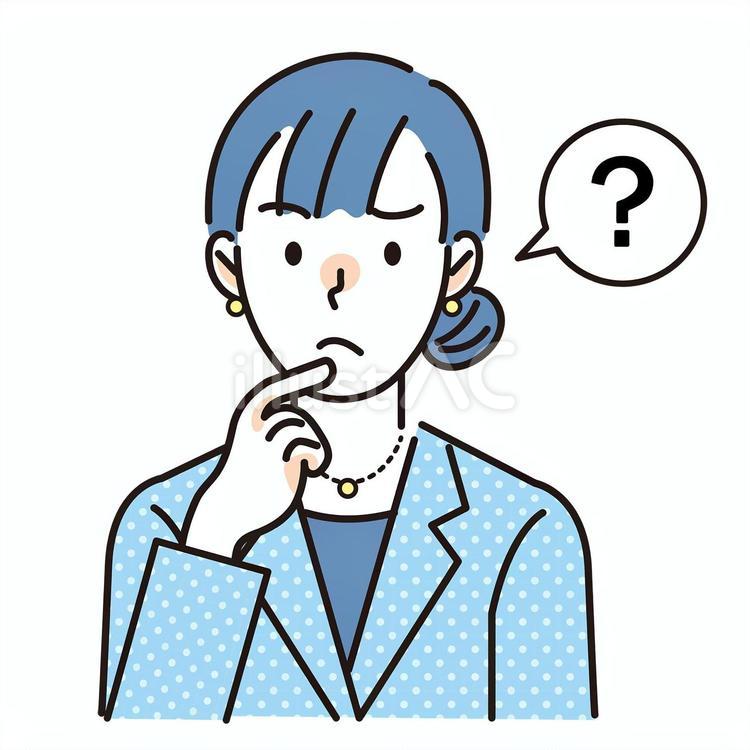 仕事の分からない事で悩む女性会社員01 人物,女性,スーツのイラスト素材