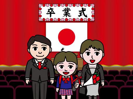 壱A_小学校卒業式_CS3 卒業,卒業式,桜のイラスト素材
