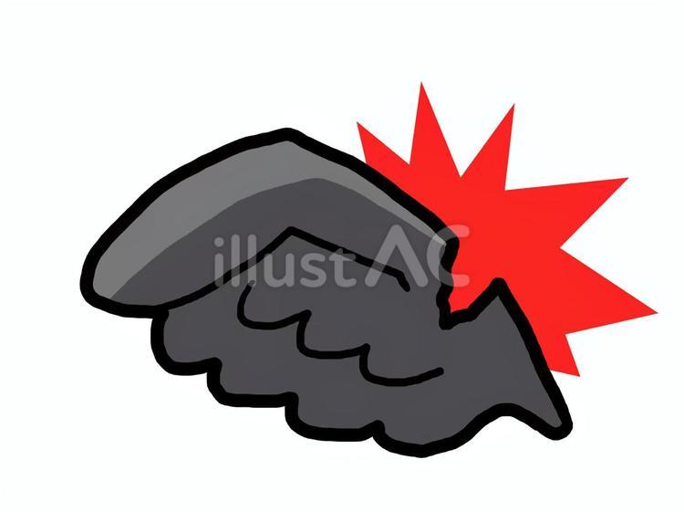 折れた黒い翼 翼,黒,折れるのイラスト素材
