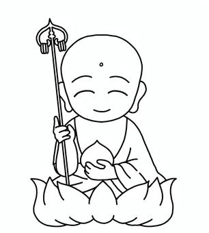 地蔵菩薩 ぬりえ 地蔵菩薩 ぬりえ 地蔵菩薩,仏教,仏様,仏,宗教,僧侶,ぬりえ,線画のイラスト素材