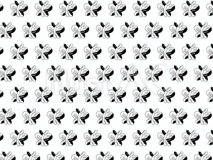 バルーンアート 蝶 柄 モノクロ イラスト No 無料イラストなら イラストac