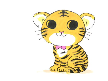 Illustration, tigre, zodiaco, felino, 