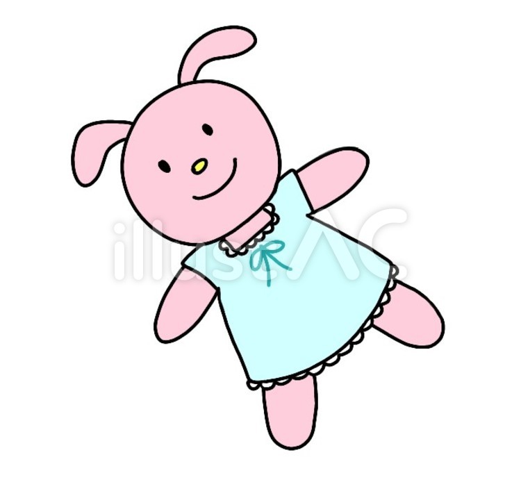 うさぎのぬいぐるみ うさぎ,ぬいぐるみ,おもちゃのイラスト素材