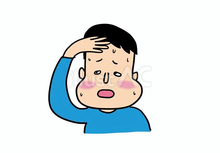 熱が出た 熱,風邪,風邪気味のイラスト素材