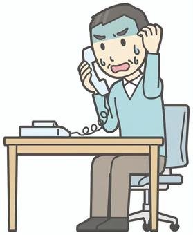 ニット中年男性-038-全身  ニット中年男性-038-全身 電話,びっくり,おじさん,男性,中年,お父さん,パパ,シニア,ミドルエイジ,人物のイラスト素材