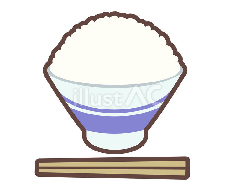 お茶碗１杯分の炊き立てご飯 ごはん,米,茶碗のイラスト素材