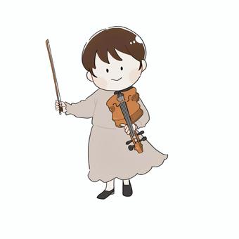 手描き風 ヴァイオリンを弾く女性 手描き風 ヴァイオリンを弾く女性 手描き,人物,女性,女の子,楽器,ヴァイオリン,弦楽器,演奏,音楽,立ち絵のイラスト素材