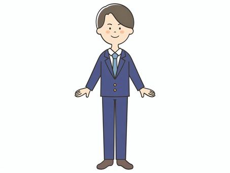 スーツの男性 スーツの男性 男性,男,父,お父さん,スーツ,講師,教師,先生,事務員,ビジネスパーソンのイラスト素材